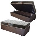 Ver imagem 1 de Cama Box Baú Solteiro Colchão Mola Bonnel Acolchões + Box Suede 69x88x188 - Marrom