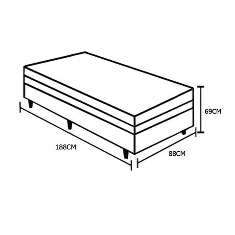 Cama Box Baú Solteiro Colchão Mola Bonnel Acolchões + Box Poliéster 65x88x188 -  Preto
