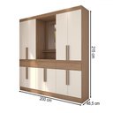 Ver imagem 4 de Guarda-roupa Casal Joel 10 Portas 3 Gavetas com Espelho Nature/off White - Panorama Móveis