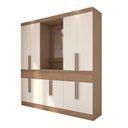 Ver imagem 3 de Guarda-roupa Casal Joel 10 Portas 3 Gavetas com Espelho Nature/off White - Panorama Móveis