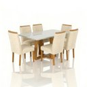 Ver imagem 1 de Conjunto Mesa 6 Cadeiras Hamburgo com Pegador Plus – Mesa de Jantar Moderna para Sala e Cozinha-Off