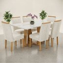 Ver imagem 2 de Conjunto Mesa 6 Cadeiras Hamburgo com Pegador Plus – Mesa de Jantar Moderna para Sala e Cozinha-Off