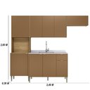Ver imagem 3 de Cozinha Completa Soul com Balcão para Pia 9 Portas Nicho P/ Micro-ondas Mdp 2,49m - Freijó/