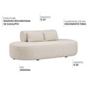 Ver imagem 3 de Sofá Orgânico Horizonte 3 Lugares 210cm Bouclé Off White - Nexta Casa