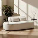 Ver imagem 2 de Sofá Orgânico Horizonte 3 Lugares 210cm Bouclé Off White - Nexta Casa