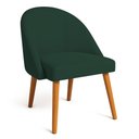 Ver imagem 3 de Kit 04 Cadeiras Poltrona de Jantar Luna Suede Verde Pés Palito Castanho - Pallazio