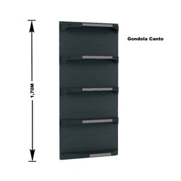Kit 5 Bandejas para Gondola Canto 170 Fit 40/60 Preto Pe Cinza - 2