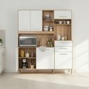 Ver imagem 1 de Cozinha Completa Armário de Grande 5 Portas 3 Gavetas - Freijo/off White Cristal