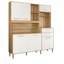Ver imagem 3 de Cozinha Completa Armário de Grande 5 Portas 3 Gavetas - Freijo/off White Cristal