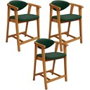 Ver imagem 1 de Kit 03 Banquetas Baixa Cozinha Bancada Cecília L02 Couríssimo Verde Musgo Lyam Decor