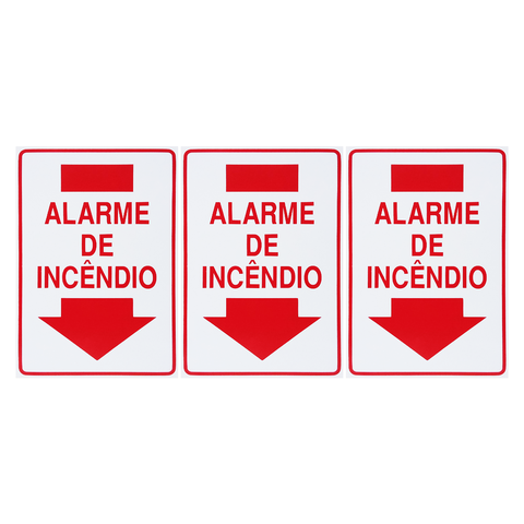 Combo 10 Placas de Sinalização Alarme de Incêndio 20x30 Acesso - X-722 F9e