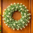 Ver imagem 2 de Guirlanda Decoração Porta Parede Flores Artificial de 25cm