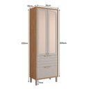 Ver imagem 3 de Cristaleira Eloise 70cm 3 Portas e 1 Gaveta Freijó/off White - Mgm