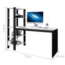 Ver imagem 2 de Mesa Industrial Com Prateleira para Escritório Simet Preto e Branco