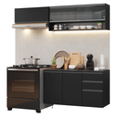 Ver imagem 5 de Armário de Cozinha Compacta 200 cm Suspenso Preto Nice Madesa 12