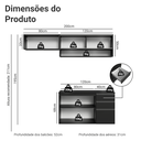 Ver imagem 6 de Armário de Cozinha Compacta 200 cm Suspenso Preto Nice Madesa 12