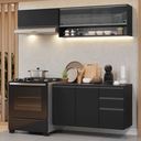 Ver imagem 1 de Armário de Cozinha Compacta 200 cm Suspenso Preto Nice Madesa 12