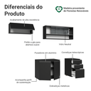 Ver imagem 7 de Armário de Cozinha Compacta 200 cm Suspenso Preto Nice Madesa 12