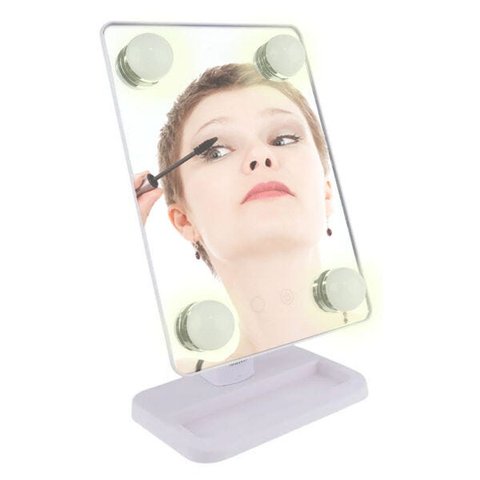 Espelho para Maquiagem Vivitar Vanity Mirror com Iluminação Por LED e Rotação 360° Branca