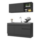 Ver imagem 3 de Armário de Cozinha Compacta com Rodapé Veneza Multimóveis MP2114.895 Preto