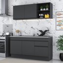 Ver imagem 1 de Armário de Cozinha Compacta com Rodapé Veneza Multimóveis MP2114.895 Preto