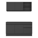 Ver imagem 7 de Armário de Cozinha Compacta com Rodapé Veneza Multimóveis MP2114.895 Preto