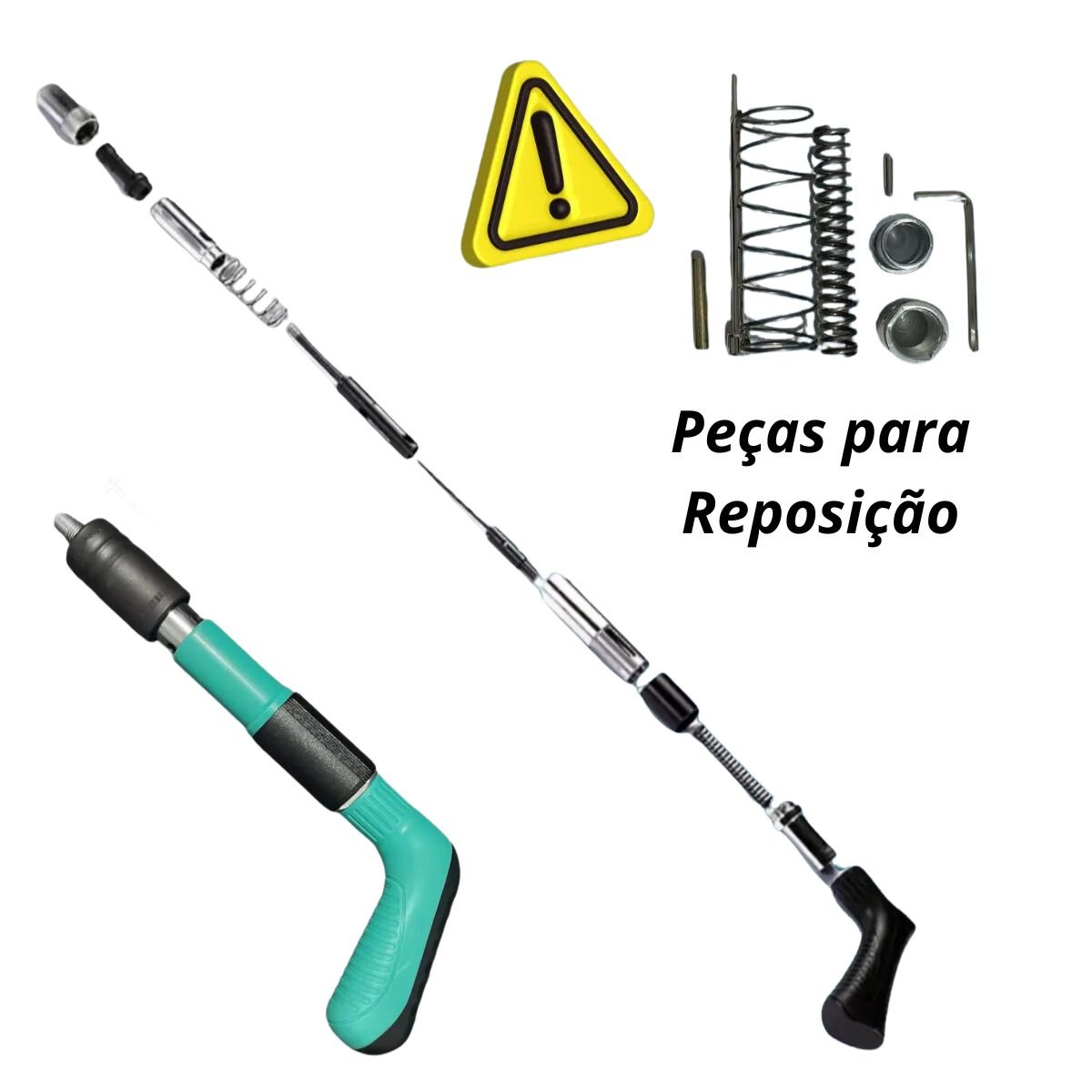 Kit Pistola de Pino Fixação Prego Ação Direta Finca Pino Gesseiro Drywall - 6