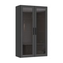 Ver imagem 1 de Cristaleira Armário Aéreo com 2 Portas de Vidro 70cm Milano Multimóveis MP2332 Grafite/Fumê