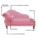 Ver imagem 4 de Recamier Sofá Direito Larissa 160cm Sala Suede Rosa - Incasa Decor