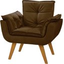 Ver imagem 1 de Poltrona Opalla Cadeira Decorativa Suede Marrom Café para Escritório Sala de Estar Recepção