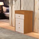 Ver imagem 4 de Penteadeira Mdf Compartimento Maquiagem Banqueta 3 Gavetas:nature / Off White