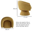Ver imagem 3 de Poltrona Decorativa Cave Base Giratoria Linho Color Trend Tca 300 Moll
