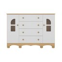 Ver imagem 7 de Cômoda Infantil 125cm 2 Portas com Vidro e 4 Gavetas Aurora Multimóveis Mp4500 Madeirado/branco