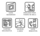 Ver imagem 5 de Cortina 2,00x1,20 Janela Sala Quarto Cozinha Tecido Piquet: Branco