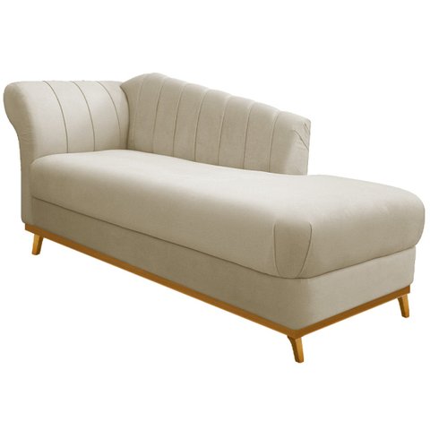Diva Recamier Vanessa 185cm Lado Direito Linho Bege - ADJ Decor