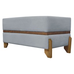 Puff Recamier Kodama para Cama de Solteiro 100cm Bouclé Cores Pé Castanho - 1