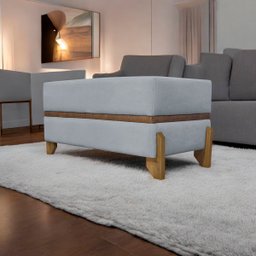 Puff Recamier Kodama para Cama de Solteiro 100cm Bouclé Cores Pé Castanho - 3