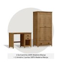 Ver imagem 6 de Conjunto 2 Peças Escrivaninha C 2 Gavetas e Armário 2 Portas 100% Madeira Maciça - Linhatopázio Freijó Marrom