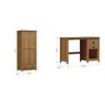 Kit 2 Peças Escrivaninha C/ 2 Gavetas e Armário 2 Portas 100% Madeira Maciça - LinhaTopázio - 3