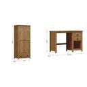 Ver imagem 3 de Conjunto 2 Peças Escrivaninha C 2 Gavetas e Armário 2 Portas 100% Madeira Maciça - LinhaTopázio Freijó