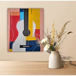 Mini Quadro Decorativo Violão Figurativo Medindo 30x25cm