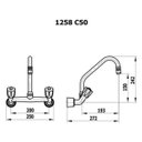 Ver imagem 3 de 4258 C81 Torneira Misturador Bica Móvel em Metal Cromado para Parede de Cozinha