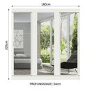 Ver imagem 4 de Guarda-roupa Casal Madesa Reno 3 Portas de Correr de Espelho