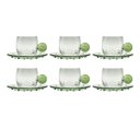 Ver imagem 1 de Conjunto 6 Xícaras com Pires em Vidro Detalhe em Esfera Verde 120ml BJ0049 Btc