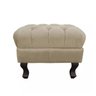 Puff Baú Retrô Luis XV Capitonê Bege - 3