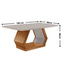 Ver imagem 4 de Mesa de Jantar Alvorada 180cm Tampo MDF Vidro Canto Copo com 6 Cadeiras Aline Moderna Mobília