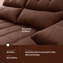 Ver mais imagens de Sofá Retrátil/Reclinável Verona 1,50m Suede Velut Marrom c/ Molas no Assento - King House