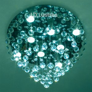 Lustre Para Sala de Jantar, Recepção, Com 30cm de Altura, Cristal Legítimo K9 de 30mm, Base de Inox 