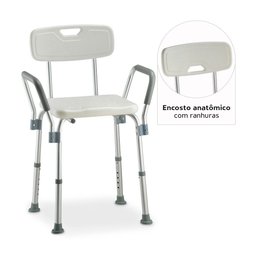 Banqueta de Banho com Encosto e Apoio de Braço até 135 Kg D3 Dellamed - 5
