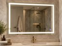 Ver imagem 2 de Espelho LED 3 Cores Parede 100x90 Jateado ou 90x100 Touch Retangular Iluminado